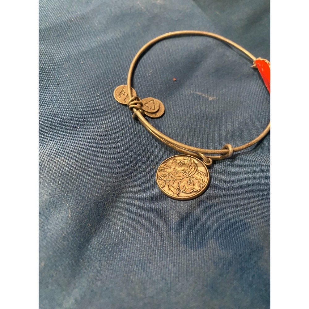 Alex and Ani Disney Frozen Anna Elsa Charm Bangle Bracelet Silver Tone